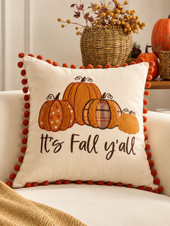 Autumn Pumpkin & Maple Leaf Pillow Covers – Festive Thanksgiving Sofa Decorations