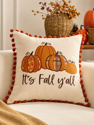 Autumn Pumpkin & Maple Leaf Pillow Covers – Festive Thanksgiving Sofa Decorations