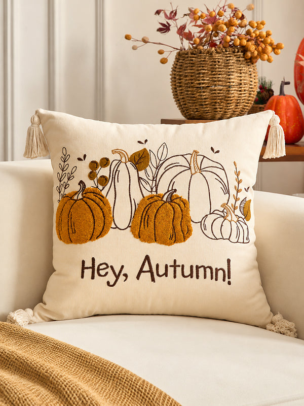 Autumn Pumpkin & Maple Leaf Pillow Covers – Festive Thanksgiving Sofa Decorations