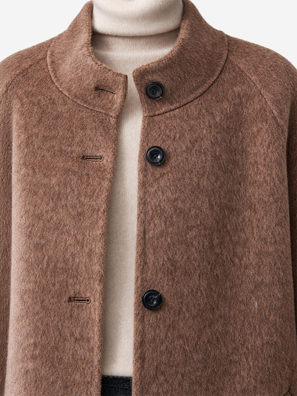 The Timeless Double-Faced Wool Stand Collar Coat