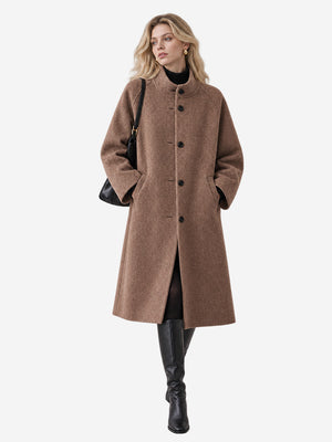 The Timeless Double-Faced Wool Stand Collar Coat