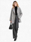 Women’s Classic Double-Faced Wool Coat – Peter Pan Collar & Side Pockets