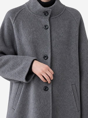 The Timeless Double-Faced Wool Stand Collar Coat