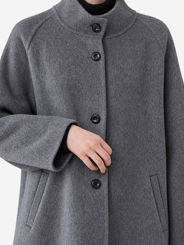 The Timeless Double-Faced Wool Stand Collar Coat
