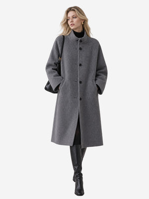 The Timeless Double-Faced Wool Stand Collar Coat
