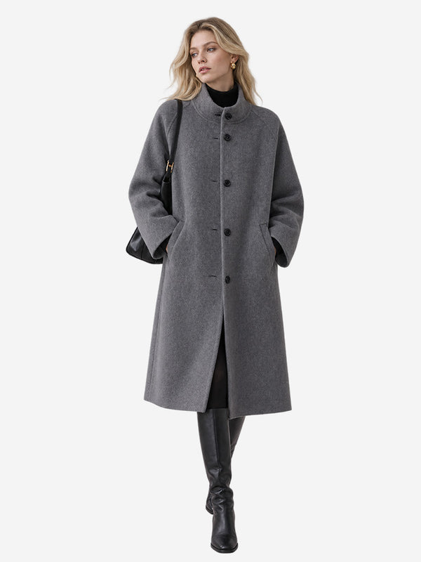 The Timeless Double-Faced Wool Stand Collar Coat