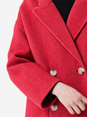 Women’s Classic Double-Faced Wool Coat – Peter Pan Collar & Side Pockets