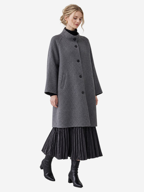 The Timeless Double-Faced Wool Stand Collar Coat