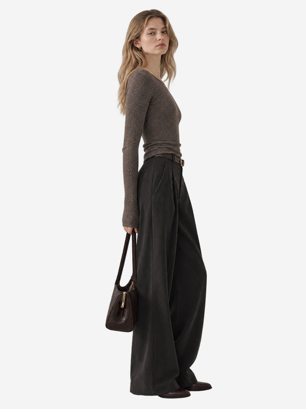 Women’s Fine Wool Boat Neck Knit Sweater