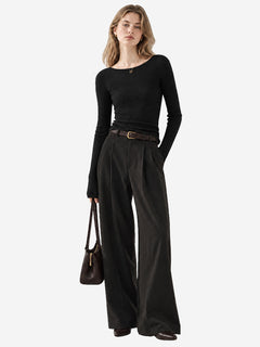 Women’s Fine Wool Boat Neck Knit Sweater