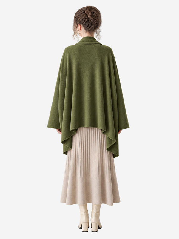 Women’s Cashmere Knit Shawl Cardigan Loose Fit Open Front Sweater