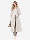 Women’s 100% Wool Long Knit Cardigan – Thickened Relaxed Fit Sweater Coat