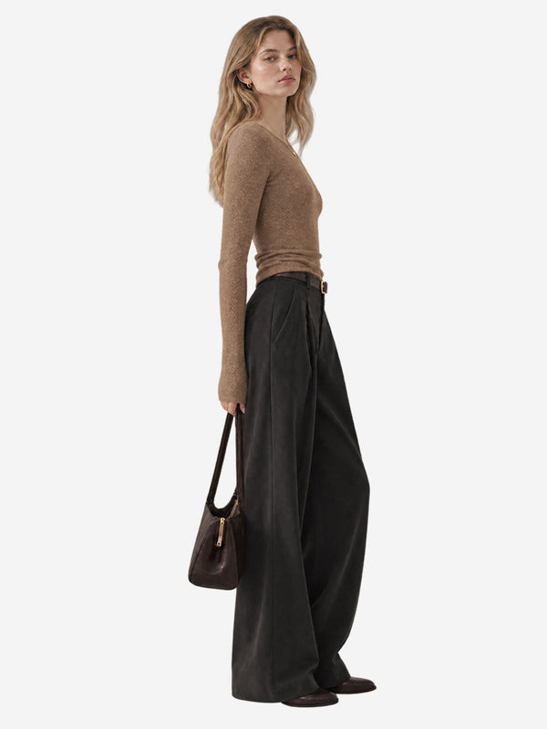 Women’s Fine Wool Boat Neck Knit Sweater
