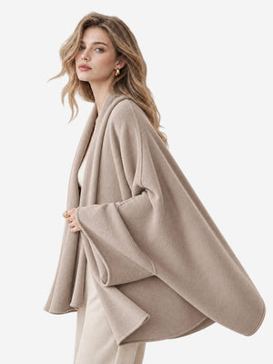 Women’s Cashmere Knit Shawl Cardigan Loose Fit Open Front Sweater