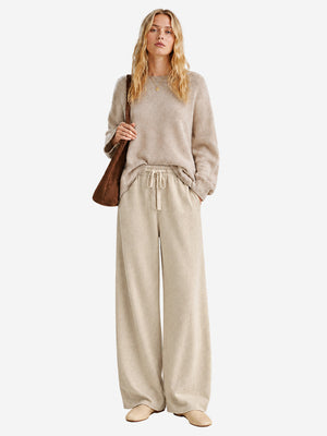 100% Wool Wide-Leg Pants – Soft, Draped & Effortlessly Elegant