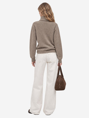 Women's 100% Wool Turtleneck Sweater Soft Knit Relaxed Fit Pullover
