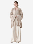 Women’s Cashmere Knit Shawl Cardigan Loose Fit Open Front Sweater