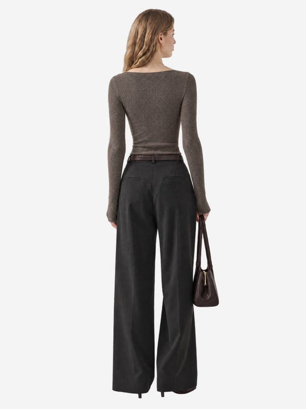 Women’s Fine Wool Boat Neck Knit Sweater