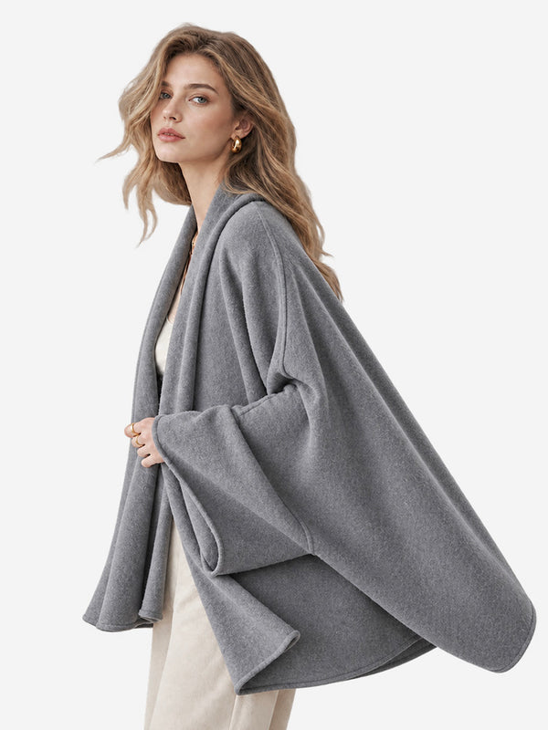 Women’s Cashmere Knit Shawl Cardigan Loose Fit Open Front Sweater