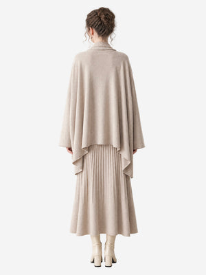 Women’s Cashmere Knit Shawl Cardigan Loose Fit Open Front Sweater
