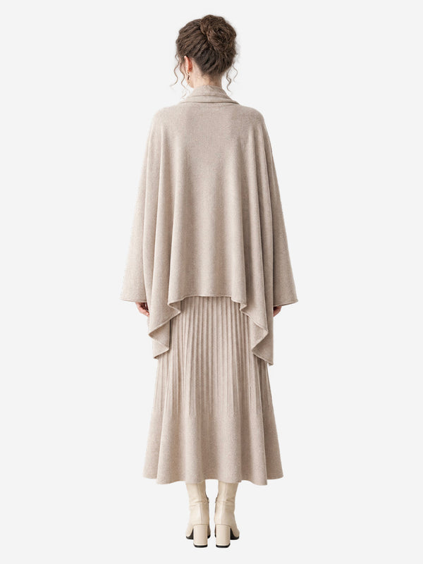 Women’s Cashmere Knit Shawl Cardigan Loose Fit Open Front Sweater
