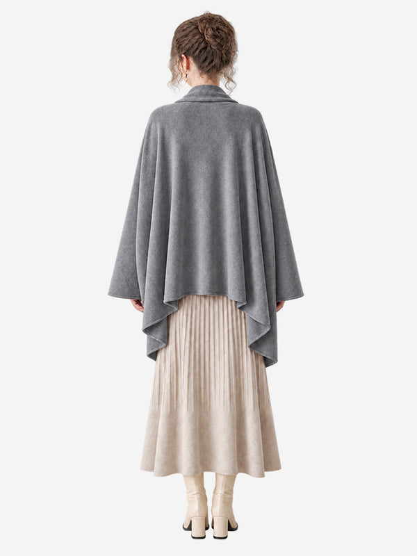 Women’s Cashmere Knit Shawl Cardigan Loose Fit Open Front Sweater