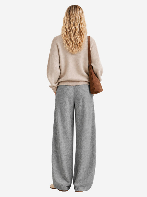 100% Wool Wide-Leg Pants – Soft, Draped & Effortlessly Elegant