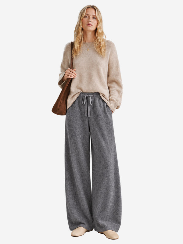 100% Wool Wide-Leg Pants – Soft, Draped & Effortlessly Elegant