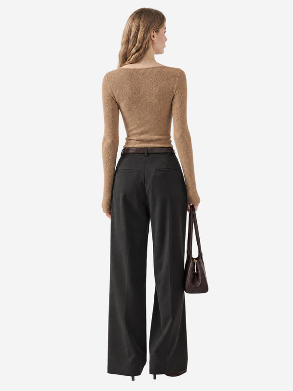 Women’s Fine Wool Boat Neck Knit Sweater