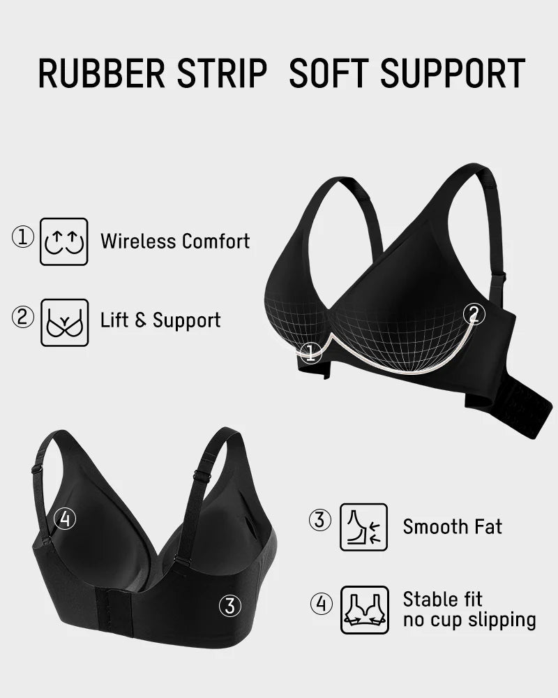 Seamless Wireless Deep V T-Shirt Bra