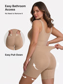Back Pull Down Easy Bathroom Shaping Bodysuit | Tummy & Butt Contour Shapewear