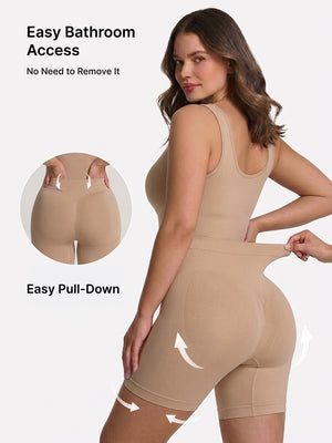 Back Pull Down Easy Bathroom Shaping Bodysuit | Tummy & Butt Contour Shapewear