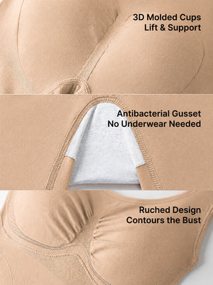 Back Pull Down Easy Bathroom Shaping Bodysuit | Tummy & Butt Contour Shapewear