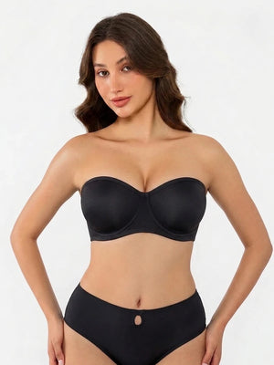 Sheer Mesh Unlined Underwire Strapless Balconette Bra