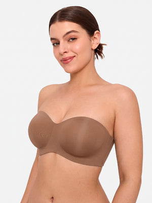 Women's Strapless Wireless Seamless Jelly Push Up Bra