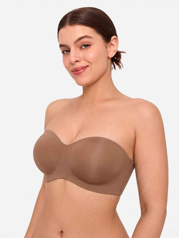 Women's Strapless Wireless Seamless Jelly Push Up Bra