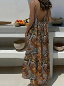 Women's Solid Color Backless Cami Dress