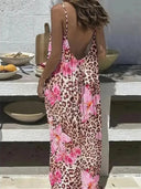 Women's Solid Color Backless Cami Dress