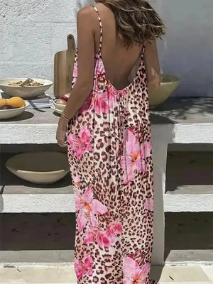 Women's Solid Color Backless Cami Dress
