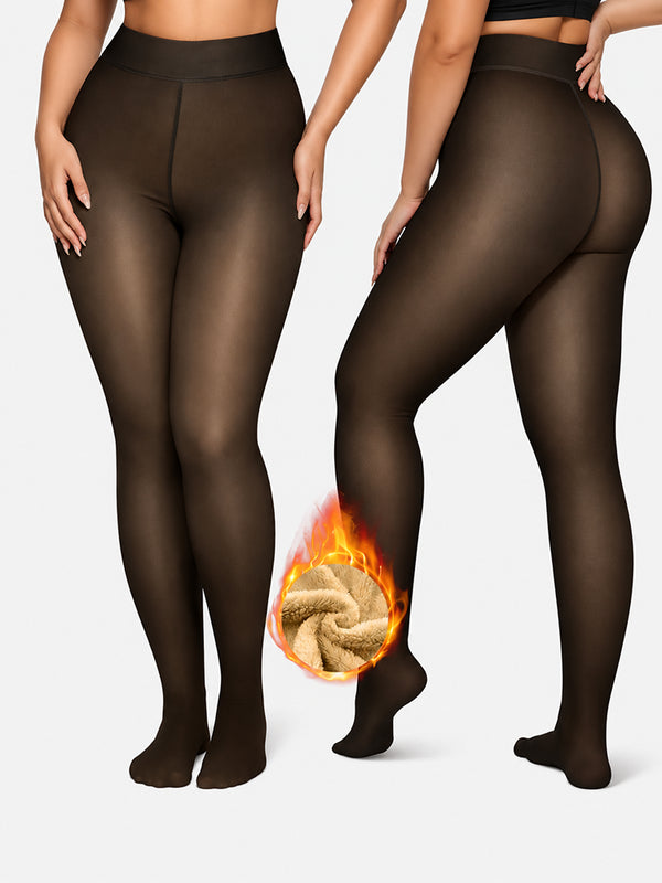 Bare-Leg Look Fleece Lined Thermal Tights