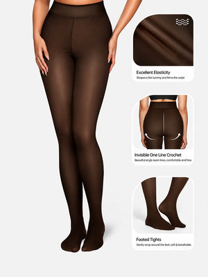 Bare-Leg Look Fleece Lined Thermal Tights