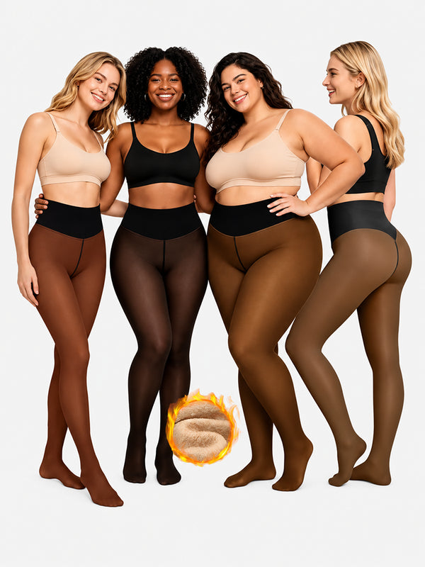 Bare-Leg Look Fleece Lined Thermal Tights