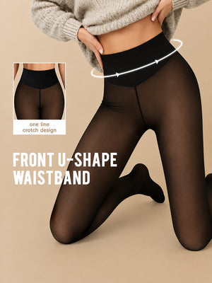 Bare-Leg Look Fleece Lined Thermal Tights