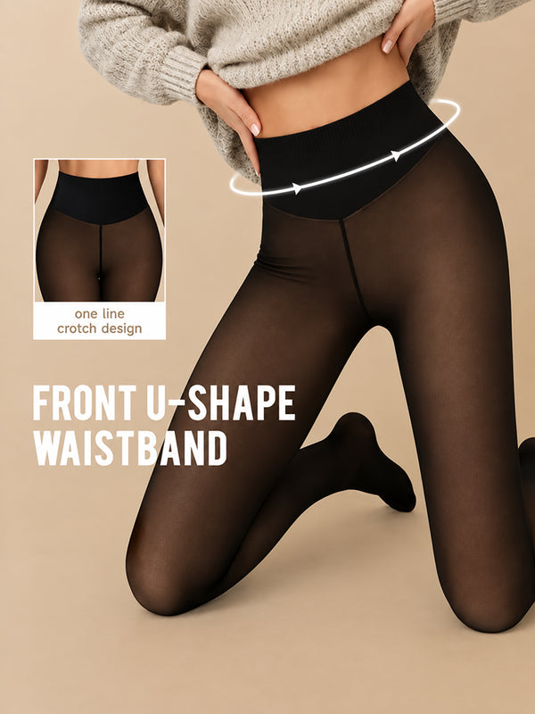 Bare-Leg Look Fleece Lined Thermal Tights