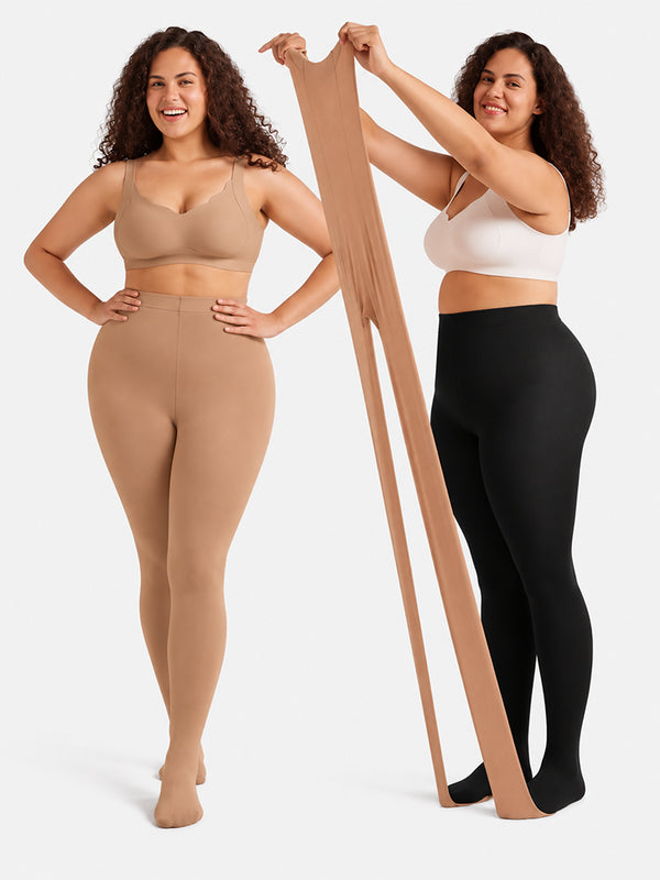 Bare-Leg Look Fleece Lined Thermal Tights