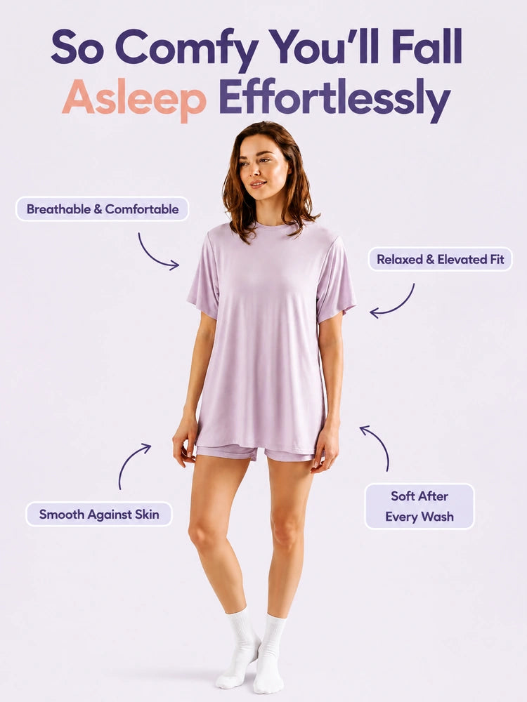 Ultra-Soft Cooling Sleep Shirt & Shorts Set