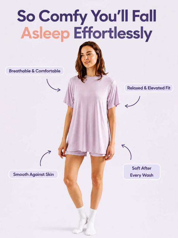 Ultra-Soft Cooling Sleep Shirt & Shorts Set