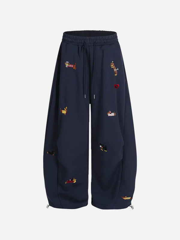 Women's Cute Embroidered Baggy Sweatpants