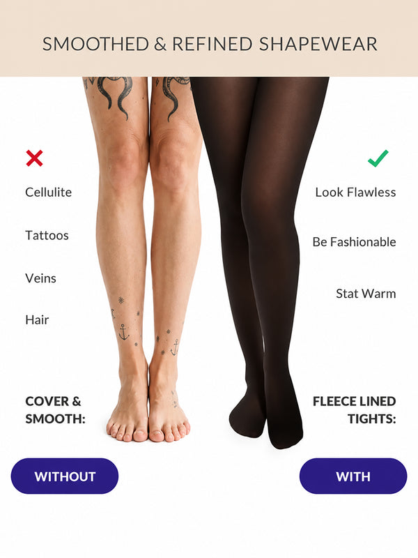 Women’s Fleece Lined Sheer Look Tummy Control Full Body Shaping Bodysuit