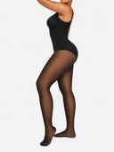 Women’s Fleece Lined Sheer Look Tummy Control Full Body Shaping Bodysuit